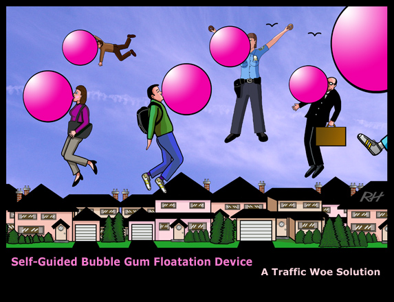 Self-Guided Bubble Gum Floatation Device